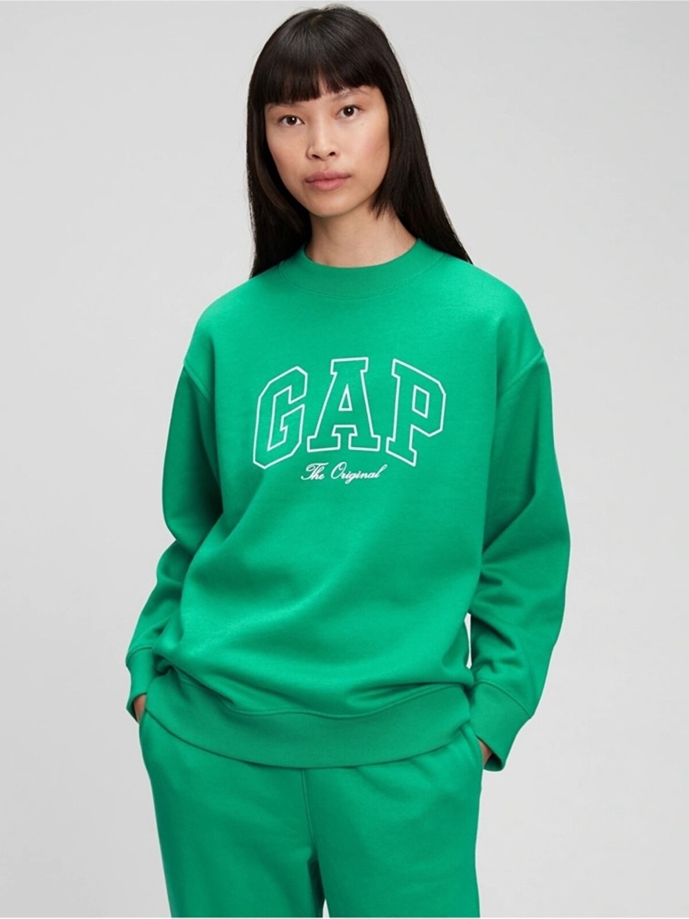 GAP The Original Green Logo Crewneck Sweatshirt Size L